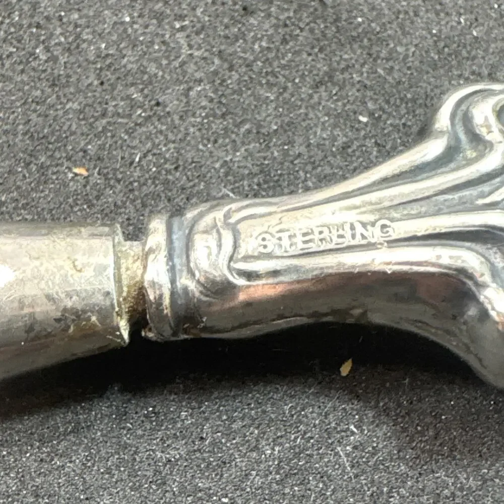 Antique Sterling Silver Shoe Horn Art Lady Handle